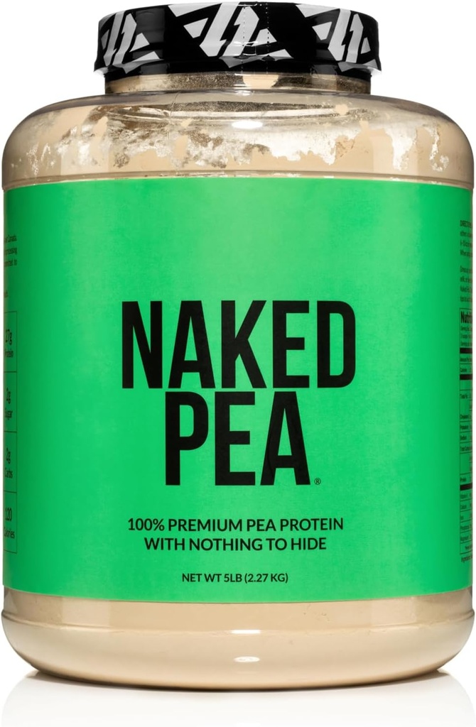 NAKED Pea - 5LB 100% Pea Protein Powder from North American Farms - Unflavored Vegan Pea Protein Isolate - Plant Protein Powder, Easy to Digest - 76 Servings