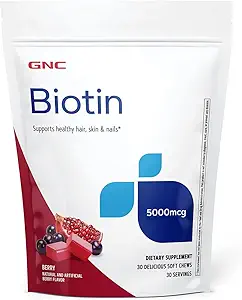 GNC Biotin 5000mcg - 30 Chews doux