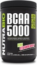 NutraBio BCAA 5000 poudre - végan fermenté BCAA - soutient la croissance musculaire maigre, la récupération, l'endurance - 60 portions - Fraise Kiwi
