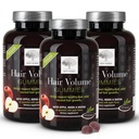 Nouveau volume de cheveux NORDIC Gommies, 2500 mcg Biotine, supplément quotidien de vitamines capillaires pour soutenir la peau et les ongles des cheveux, Vegan, 60 comte (paquet de 3)