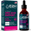 E2H Uric Acid Support Supplement - Tart Cherry and Devils Claw - Supports Uric Acid Health and Rein Function Non-OGM - Vegan - 2 Fl Oz