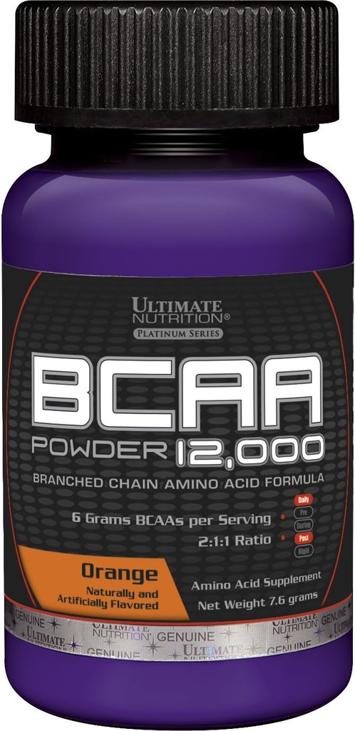 Ultimate Nutrition aromatisée BCAA 12 000mg Chaîne ramifiée supplément acide amino poudre, orange, service unique