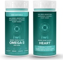 Iwi Omega-3 Minis & Heart Omega-3 Bundle, 30 portions, Algae à base végétale végétalien Omega 3, Krill & Fish Oil Alternative, aucun arrière-goût de poisson