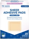Rite Aid Sheer Bandes adhésives avec Sterile Non Stick Pad, 3" x 4" - 20 Comte