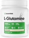 Poudre L-glutamine 500g, sans gluten, non-OGM, non aromatisée (100 portions)