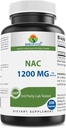 Brieofood Supplément NAC N-acétyl Cysteine 1200 mg par portion 250 Capsules - Supplément de soutien immunitaire