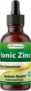 Best Naturals Ionic Liquid Zinc - Immune Support - Haute Biodisponibilité - Bouteilles en verre 2 OZ (60ml)