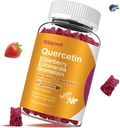 Gummies Quercetin avec Bromelain, Elderberry, Echinacea, Vitamine C D Zinc - Système immunitaire Soutien 60 compte Gummies Quercetin pur pour les enfants et les adultes