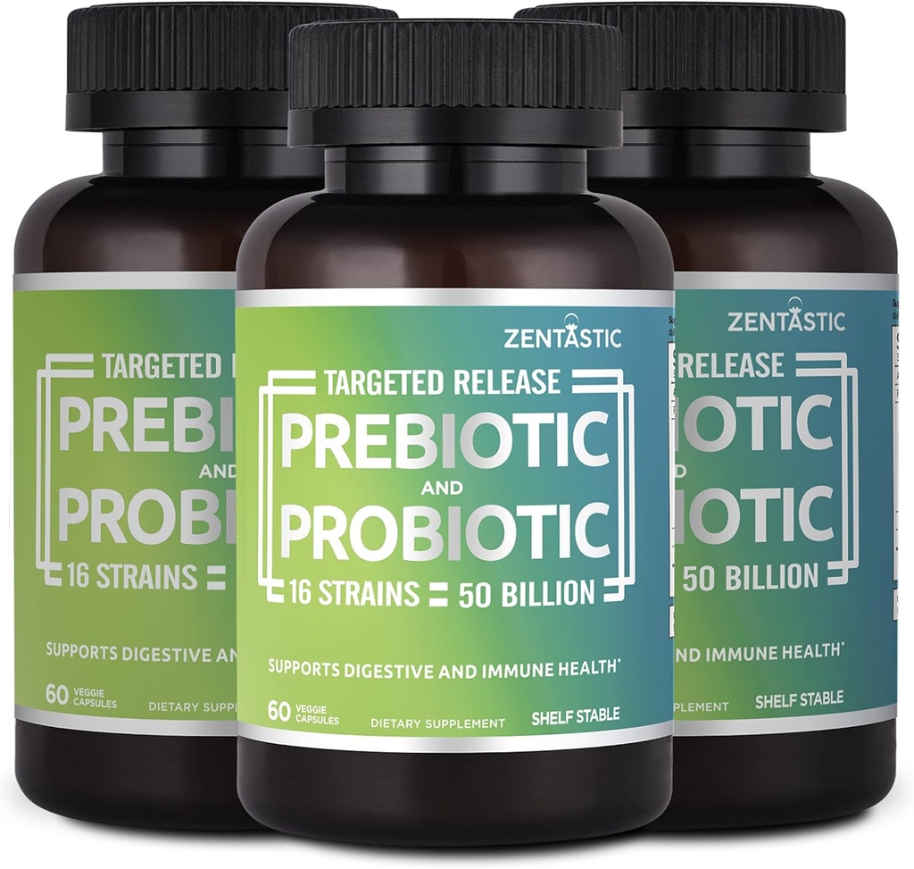 Supplément de probiotiques et de prébiotiques Zentastic - 50 Million CFU - pour les hommes et les femmes