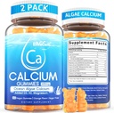 Gommies de calcium 600mg - Supplément de calcium pour les femmes, Calcium d'algues océaniques, vitamine D3, K2, magnésium pour la force osseuse, musculaire et immunitaire