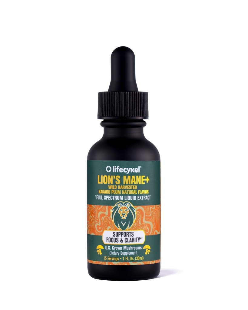 Cykel de vie - Extrait de champignons de la Mane de Lion avec Plum Kakadu - Booster de cerveau Nootropic pour la mémoire, le focus et le sommeil REM - Teinture de champignons organiques non OGM - 1 Fl Oz (15 portions)