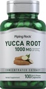 Piping Rock Yucca Racine Capsules 1000mg , 100 Count , 100 Extract Concentrate , Supplément à base de plantes Non-OGM, sans gluten