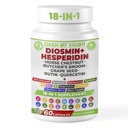 Dash of Vigor 18-in-1 Diosmin Hespéridin Supplément, Quercetin avec Bromelain, Zinc, Vitamine C avec Supplément de Rutine, Extrait de Châtaigne de Cheval, Extrait de Balai de Boucher, États-Unis, 60 Capsules