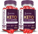 Laboratoires justifiés (2 Pack Proton Protein Keto ACV Gummies Advanced Formula 1000MG Proton Boost Formulé avec Pomegranate Beet Juice Powder B12 Vegan Non OGM 120 Gummys