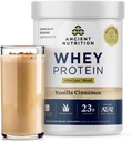 Ancient Nutrition Grass Fed Whey Protein + Fat Loss Blend, Vanilla Cinnamon, 23g Protein, Promotes Fat Loss and Boost Metabolism, Organic Regenerative A2/A2 Milk Protein,18 Servings
