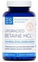 Stacks essentiels Betaine HCL avec Pepsin, Ox Bile, Organic Gentian & Ginger - Supplément de chlorhydrate de bétaïne w Enzymes, biles et amers digestifs - sans gluten, sans lait et sans soja (120 capsules)