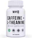 WHYZ Pilules de caféine avec L-Theanine, 120 Capsules, Pilules d'énergie de Stack Nootropic, Vitamines énergétiques pour une énergie soutenue Focus & Fonction cognitive, L Theanine Suppléments d'énergie de caféine pour les femmes et les hommes