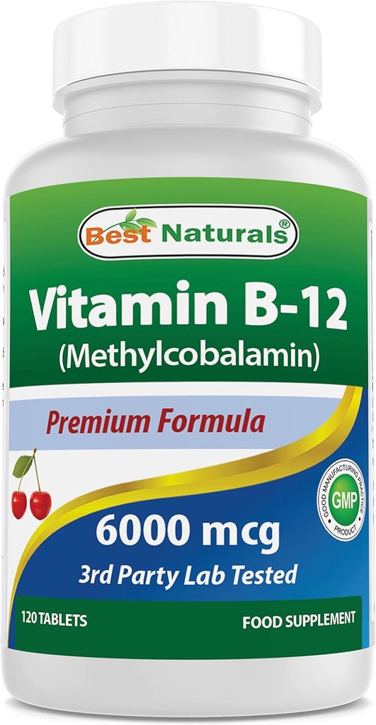 Meilleurs naturels vitamine B12 6000 mcg 120 comprimés
