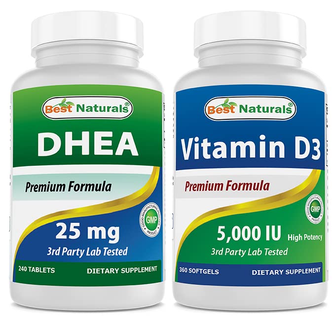 Meilleur Dhea Naturel 25mg et vitamine D3 5000 I