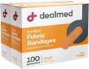 Bandes adhésives rigides en tissu – 1x3 pouces – 100/Box - 2 boîtes - Pack de bande de premiers soins respirant - Patch souple pour trousses et cliniques médicales et d'urgence