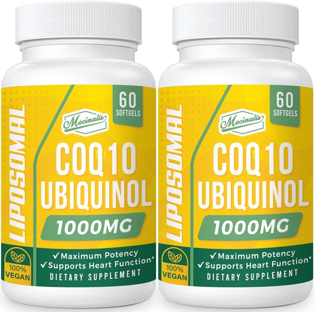 1000mg CoQ10 Softgels liposomiques Meilleure absorption CoQ10 Supplément Ubiquinol Fonction cardiaque et production d'énergie