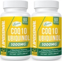 1000mg CoQ10 Softgels liposomiques Meilleure absorption CoQ10 Supplément Ubiquinol Fonction cardiaque et production d'énergie