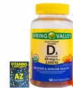 Spring Valley Végétarien Vitamine D3 Gummies, 2000 UI, 50 mcg, 160 Ct+Better Guide Vitamines Suppléments Livre Gratuit Inclure (ne peut pas être vendu séparément)