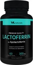 ML Naturals Lactoferrine 300 mg 60 capsules végétales soutient un système immunitaire sain et l'absorption du fer, certifié NSF et conforme aux GMPc