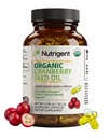USDA Huile de graines de canneberge 100 % biologique 940 mg, source végétale Omega 3-6-9 Acides gras, Capsules organiques liquides, soutien sanitaire urinaire et de la peau, 60 Capsules