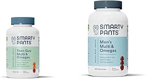 SmartyPants Teen Guy Multivitamin Gummies: Omega 3 Fish Oil (EPA/DHA) & Multivitamin for Men