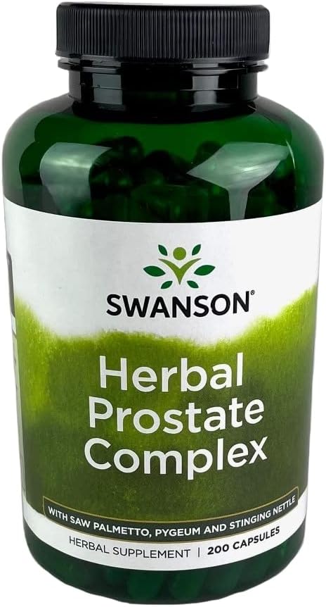 Complexe de la prostate de Swanson Herbal - Supplément pour hommes - Caractéristiques Pygeum, Saw Palmetto & Stinging Nettle - (200 Capsules)