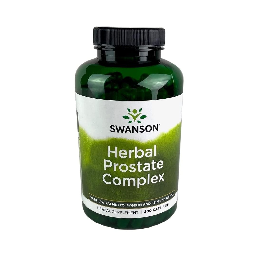 Complexe de la prostate de Swanson Herbal - Supplément pour hommes - Caractéristiques Pygeum, Saw Palmetto & Stinging Nettle - (200 Capsules)