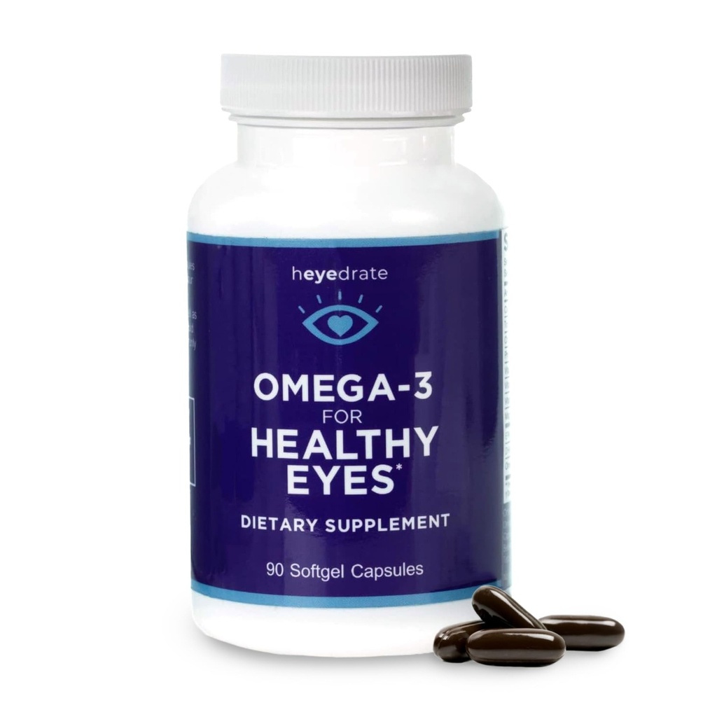 Triglycéride Omega 3 Huile de poisson pour les yeux sains – soutient les yeux sains avec des ingrédients optimaux - Facile à avaler, sans Burpless - EPA, DHA et Omega 7 Acides gras - 90 Compte
