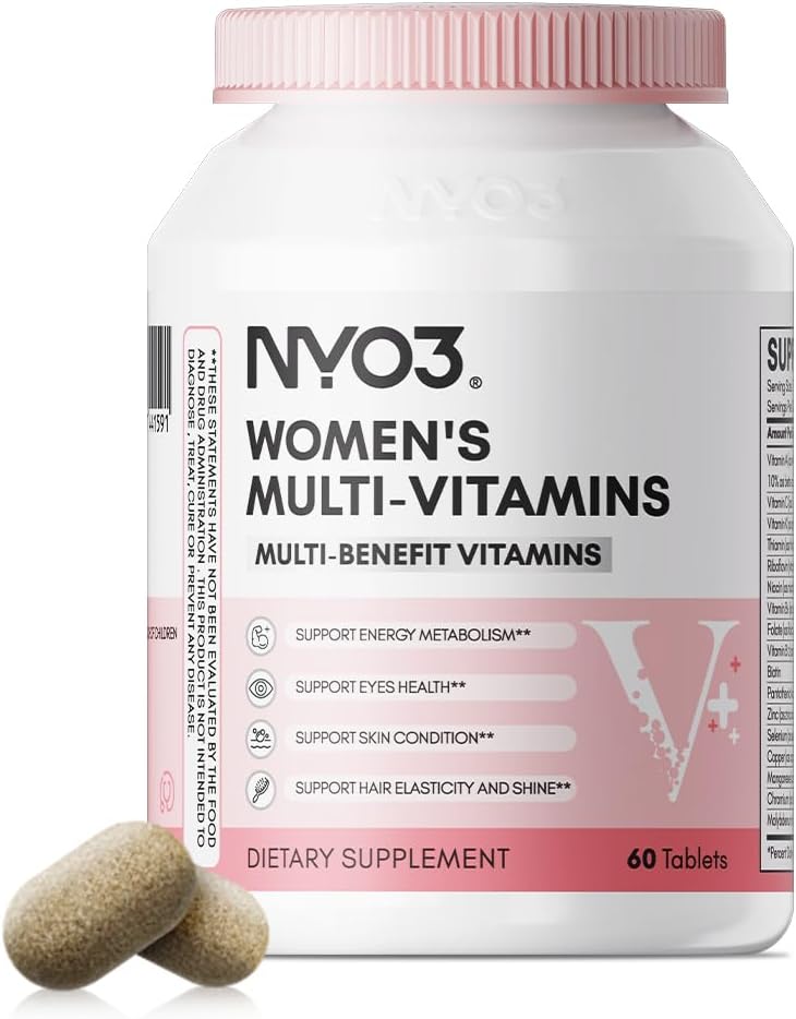 NYO3 Multivitamines pour femmes avec des vitamines de zinc et de biotine A,C,K,B2,B6,B12 & multiminérales