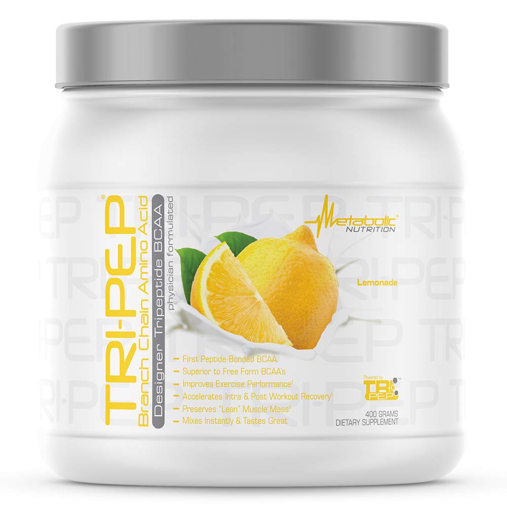 Nutrition métabolique - TRIPEP - Acide amino à chaîne de Tri-Peptide, BCAA Poudre, Supplément d'entraînement avant intra-post, Cimonade, 400 Grams (40 portions)