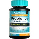 Probiotiques NewRhythm 120 milliards CFU 36 souches, probiotiques 3-en-1 avec prébiotiques et enzymes, probiotiques pour les femmes et les hommes, supplément végétalisé à libération ciblée, 60ct