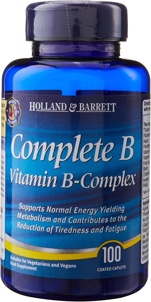 Complet B Vitamine B-Complex 100 Caplets enduits faciles à avaler