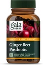 Gaia Herbes Ginger-Beet Postbiotique - Supplément pour Gut & Heart Health Support - Fabriqué avec des betteraves et des gingembres fermentés biologiques - Exemptes de lait, de soja et de gluten - 60 capsules de végétalien (30 portions)