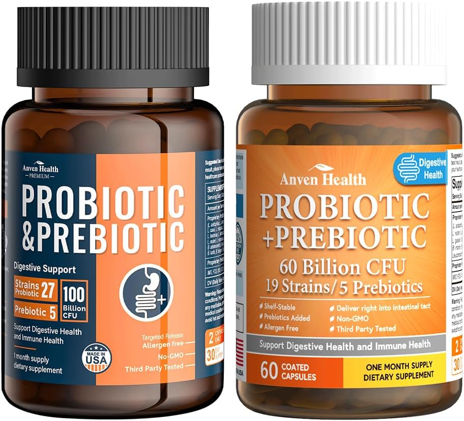 100 Billion Probiotics for Men and Women 27 Strains 5 Organic Prebiotics 60 Billion Probiotic and Prebiotic for Women and Men