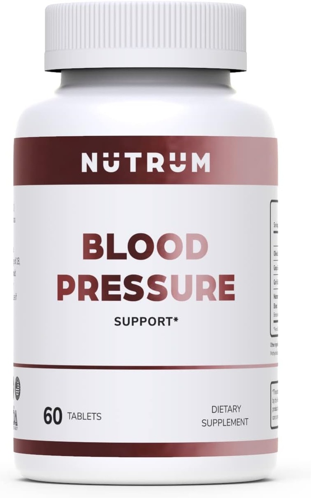 Soutien de la pression artérielle, supplément alimentaire végétalien pour la santé normale du cœur et circulatoire, formule de bien-être à base de plantes naturelles avec feuille d'olive, graines de raisin et extrait de bulbe d'ail, 60 comprimés