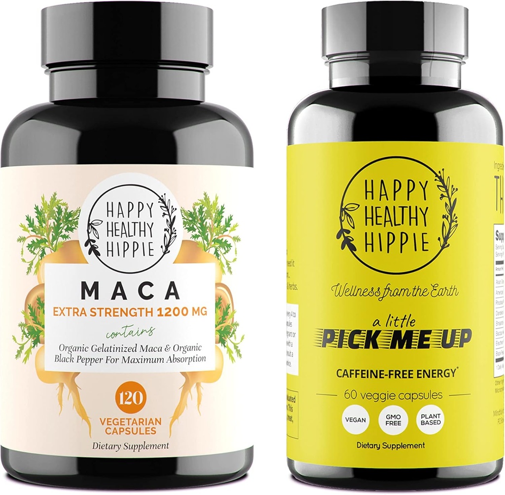 Happy Healthy Hippie Performance & Focus Bundle (2-Pack) - Organic Maca & A Little Pick Me Up