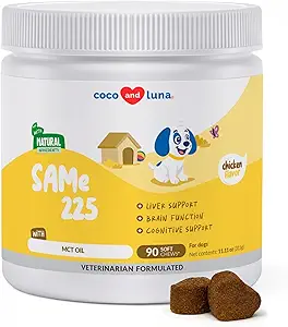 Même chose pour les chiens - 90 chews mous - S-Adenosyl-L-Méthionine, supplément hépatique - Santé du cerveau, favorise le soutien cognitif, le soutien du foie (même chews mous)