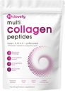 Poudre de Peptides Multi Collagène, 16 Oz (41 portions) - Supplément protéinique, Type I, II, III, V, X avec acide hyaluronique, vitamine C et biotine, non aromatisé, se mélange facilement dans les boissons