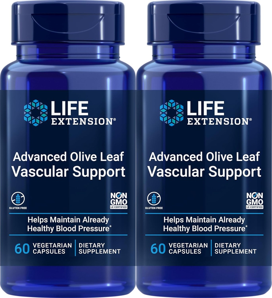 Life Extension Advanced Olive Leaf Support vasculaire, 60 Capsules végétariennes (Pack de 2)