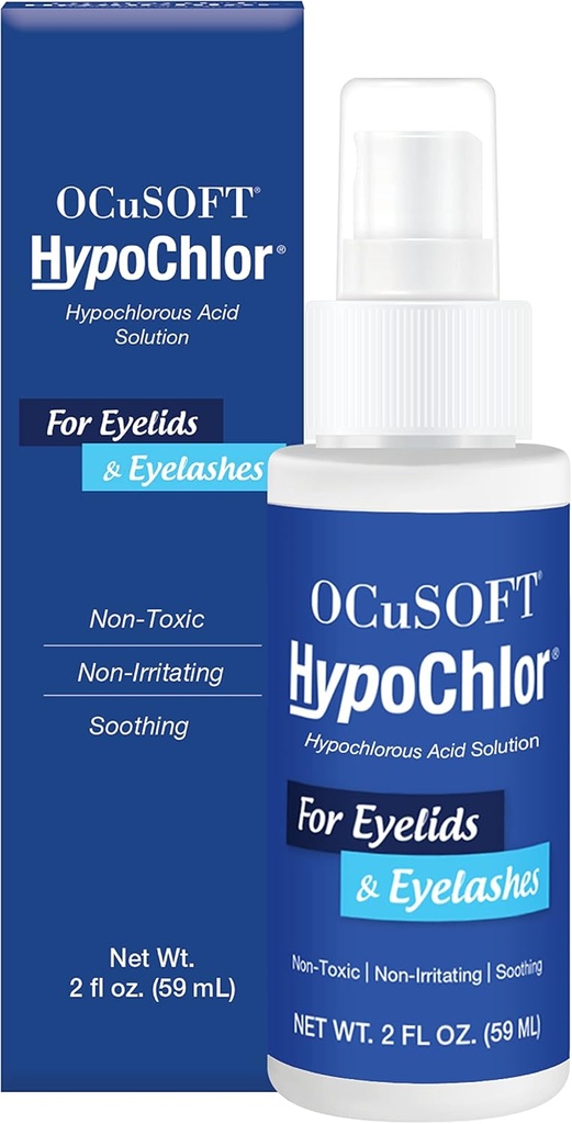 Vaporisateur HypoChlor d'OCuSOFT - Solution anti-acide hypochloreux non irritante et nettoyant pour les paupières pour éliminer l'huile et les débris- 2 fl oz