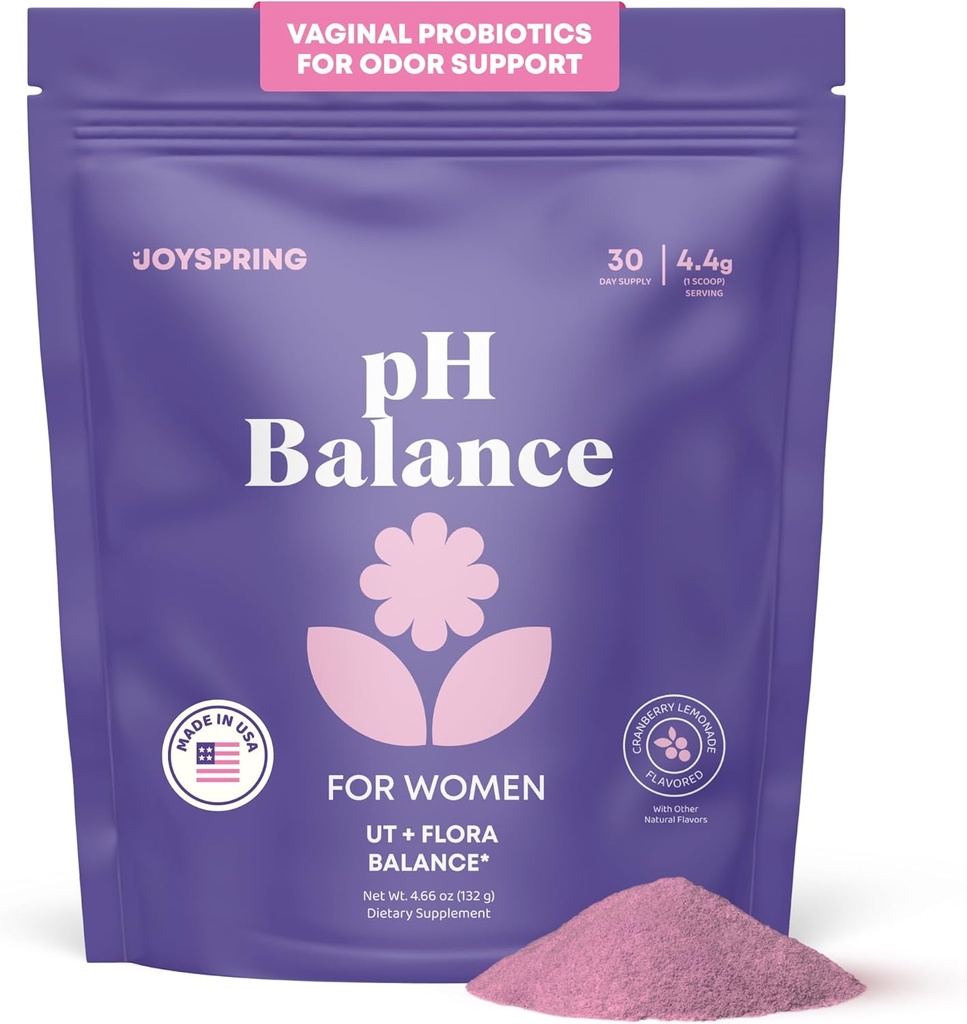 JoySpring Vaginal Probiotic Powder Supplement | Lactobacillus Acidophilus | D Mannose with Cranberry for Women | D-Mannose Powder Supports Feminine pH Balance & Vaginal Health | Sugar-Free,30 Servings