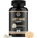 Lions Organiques Mane Capsules Dietary Supplement Lions Organiques Premium Mane Mushroom Extraction de 90 Capsules