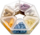 MEDca Weekly Pill Organizer Clear 7-Sided Pill Reminder, Hexagon en forme