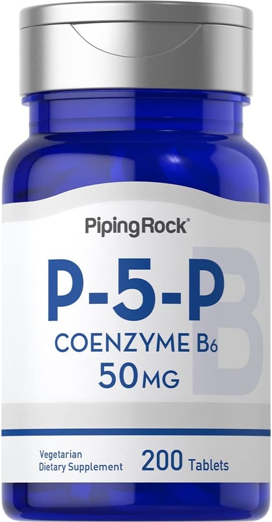 Piping Rock P5P Vitamine B6.50mg.200 Comprimés Pyridoxal 5-Phosphate Supplément.