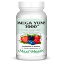 Maxi Health Omega Yums 1000 - Ami des enfants - Fruity Burst Flavor - 110 Capsules Softgel - Kosher